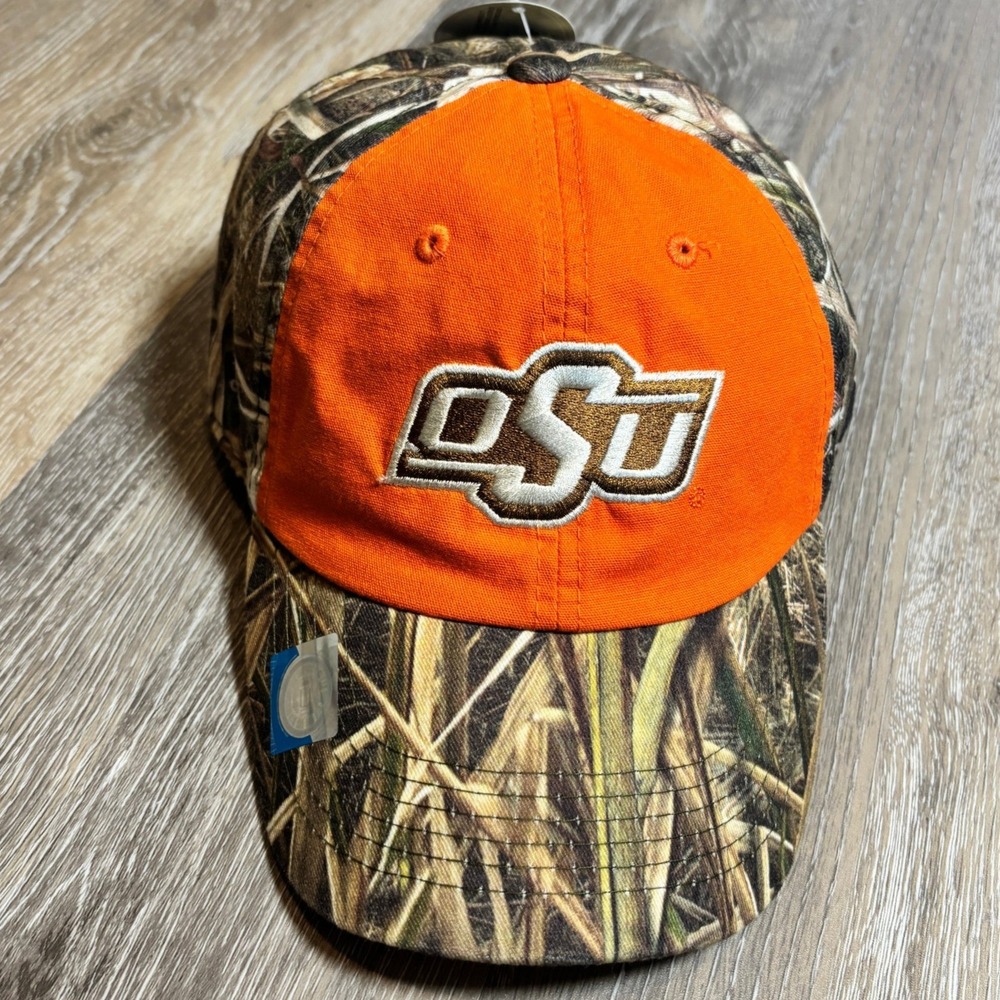Captivating‎ Headwear OSU Oklahoma State Cowboys Camo Orange Adjustable Hat NEW